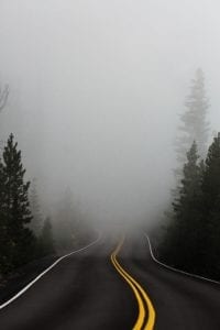 Uncertainty: a road disappearing into fog
